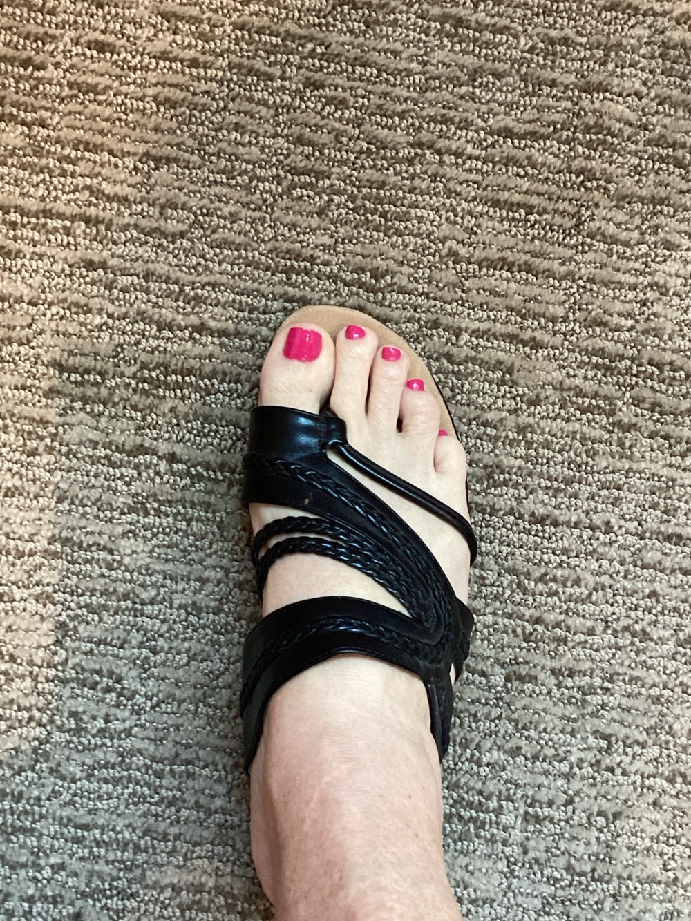 BareTraps Black Braided Strap Sandal